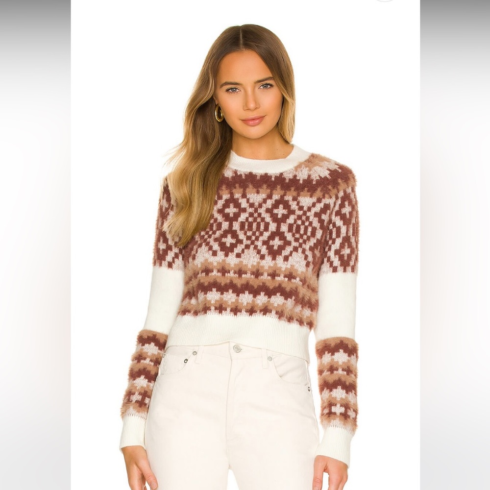 Tavi Fair Isle Sweater in Ivory & Tan